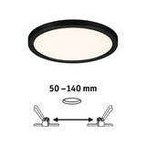 Ronde LED-plafondlamp met zwarte rand en verstelbare inbouwmaat 50-140 mm voor woonruimtes