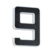 Czarna liczba 9 LED z białą plastikową ramą do nowoczesnego oświetlenia numerów domów