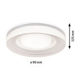 Plafonnier LED rond en verre transparent de 90 mm de diamètre et 125 mm de hauteur pour intérieur