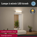 Lampe LED miroir Arneb blanche avec lumière blanc chaud pour un éclairage optimal
