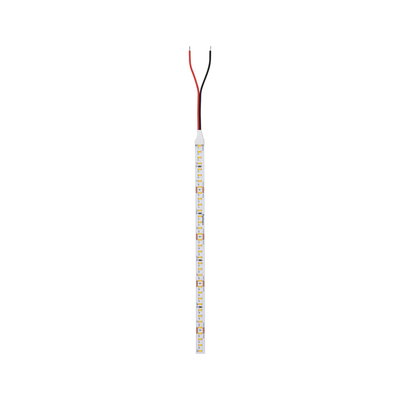 Slim white LED light strip with red and black wires for versatile lighting applications