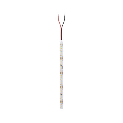 LED strip with white LEDs and red and black wires for versatile lighting applications