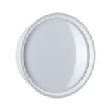 Round white LED ceiling light made of plastic for energy-efficient room lighting