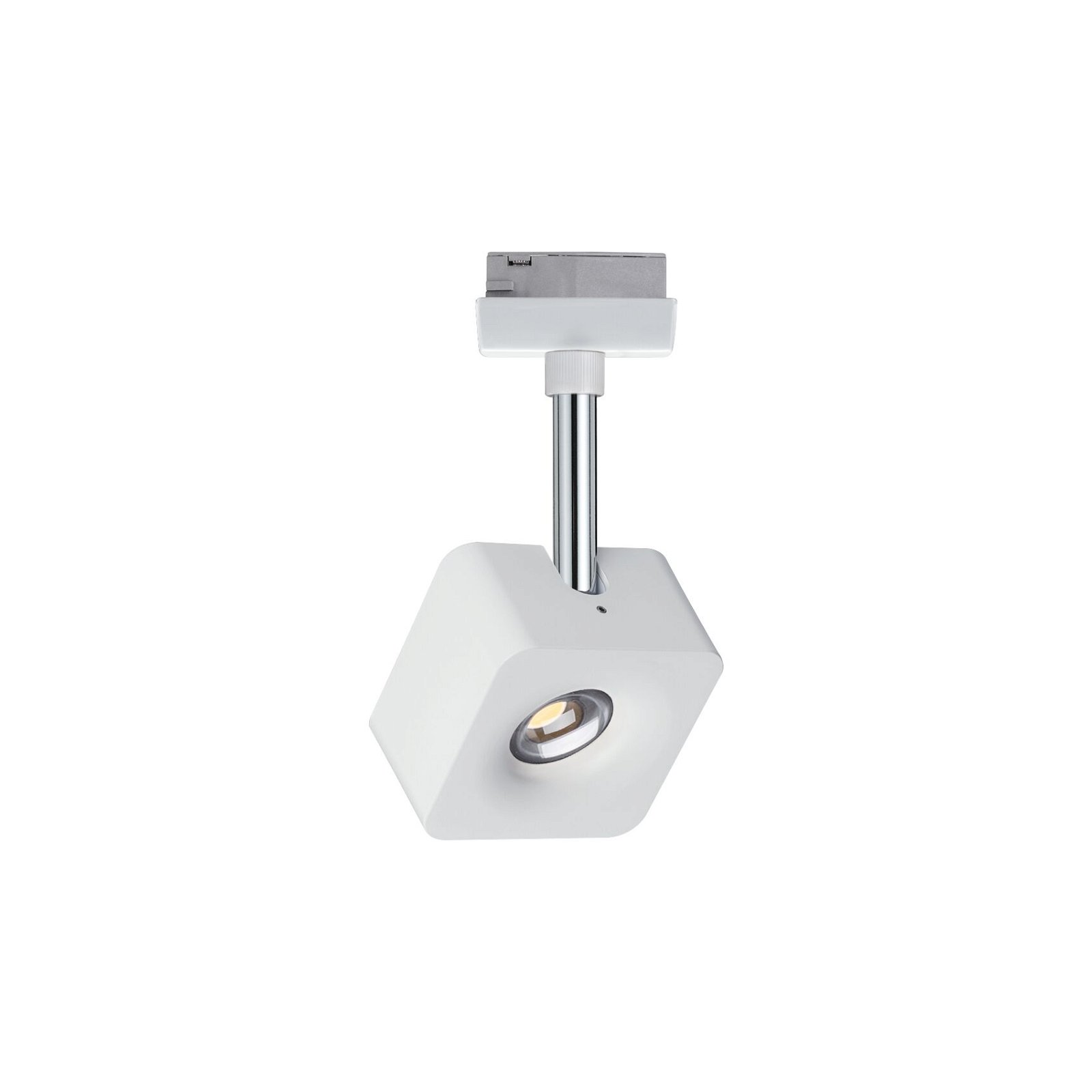 URail LED Schienenspot Cube Einzelspot 540lm 8W 2700K dimmbar 230V Weiß/Chrom