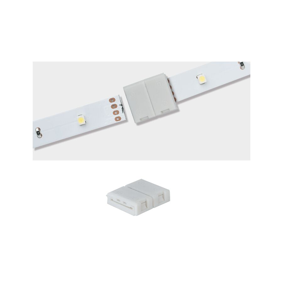 YourLED ECO Verbinder Clip-to-Clip 13,5x14mm max. 60W Weiß Weißer LED-Streifenverbinder aus Kunststoff für flexible Lichtband-Verbindung und einfache Montage