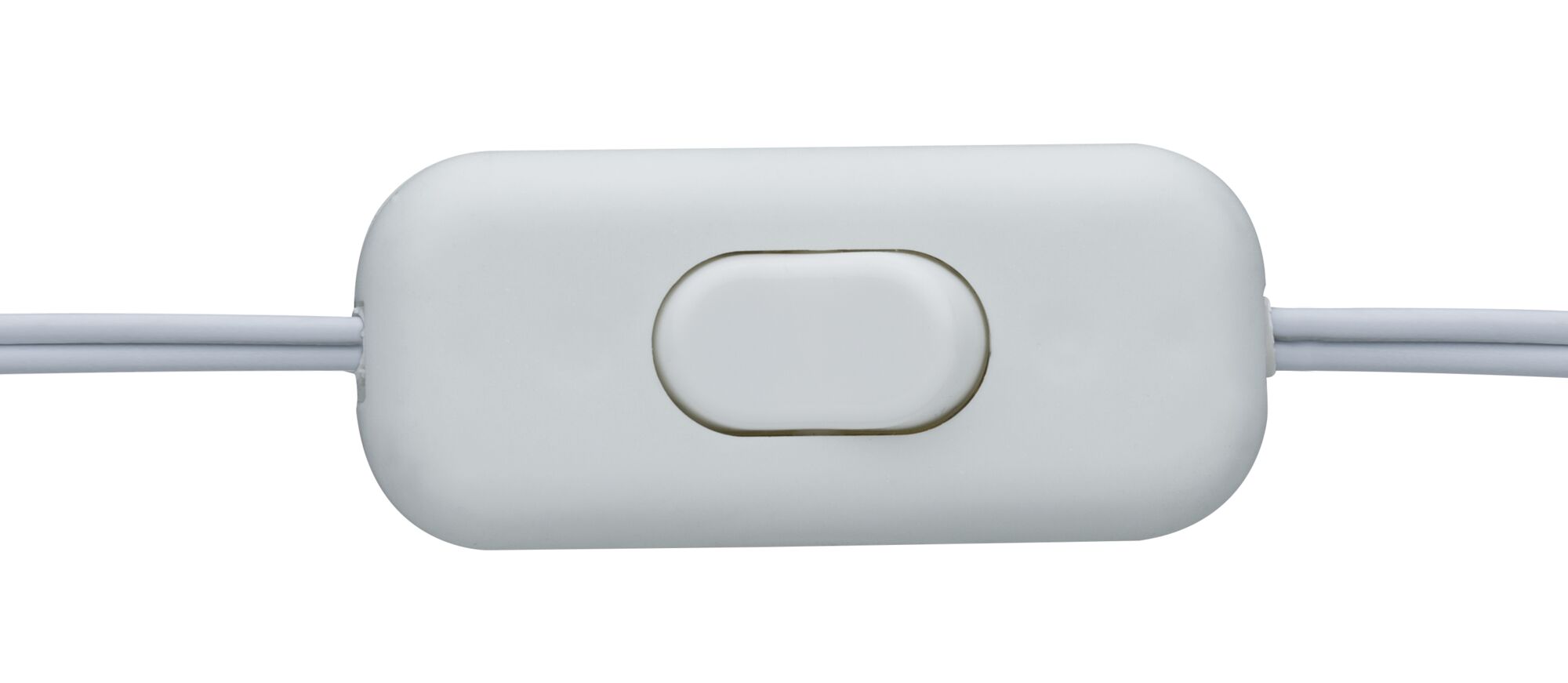 White plastic toggle switch with cable for electrical devices, simple on/off control