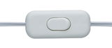 White plastic toggle switch with cable for electrical devices, simple on/off control