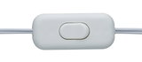 White plastic toggle switch with cable for electrical devices, simple on/off control