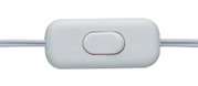 White plastic toggle switch with cable for electrical devices, simple on/off control