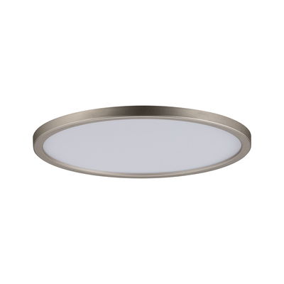 Round LED ceiling light with matte silver metal frame for modern home lighting solutions