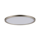 Plafonnier LED rond avec cadre métallique argent mat pour un éclairage intérieur moderne
