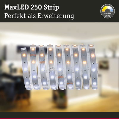 MaxLED 250 Strip LED-Lichtband mit einstellbarem Weißton, ideal als Erweiterung für Wohnraumbeleuchtung
