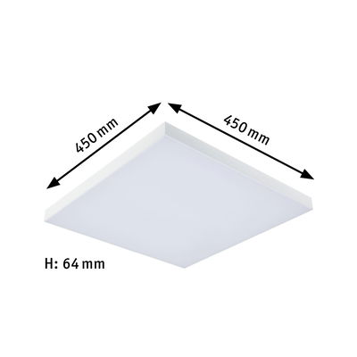 Quadratische weiße LED-Deckenleuchte 450x450 mm mit 64 mm Höhe für moderne Raumbeleuchtung