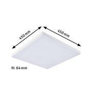 White square plastic LED panel 450x450 mm with 64 mm height for ceiling lighting