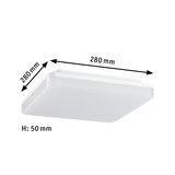 Plafonnier LED carré blanc en plastique, 280x280 mm, design fin pour éclairage moderne
