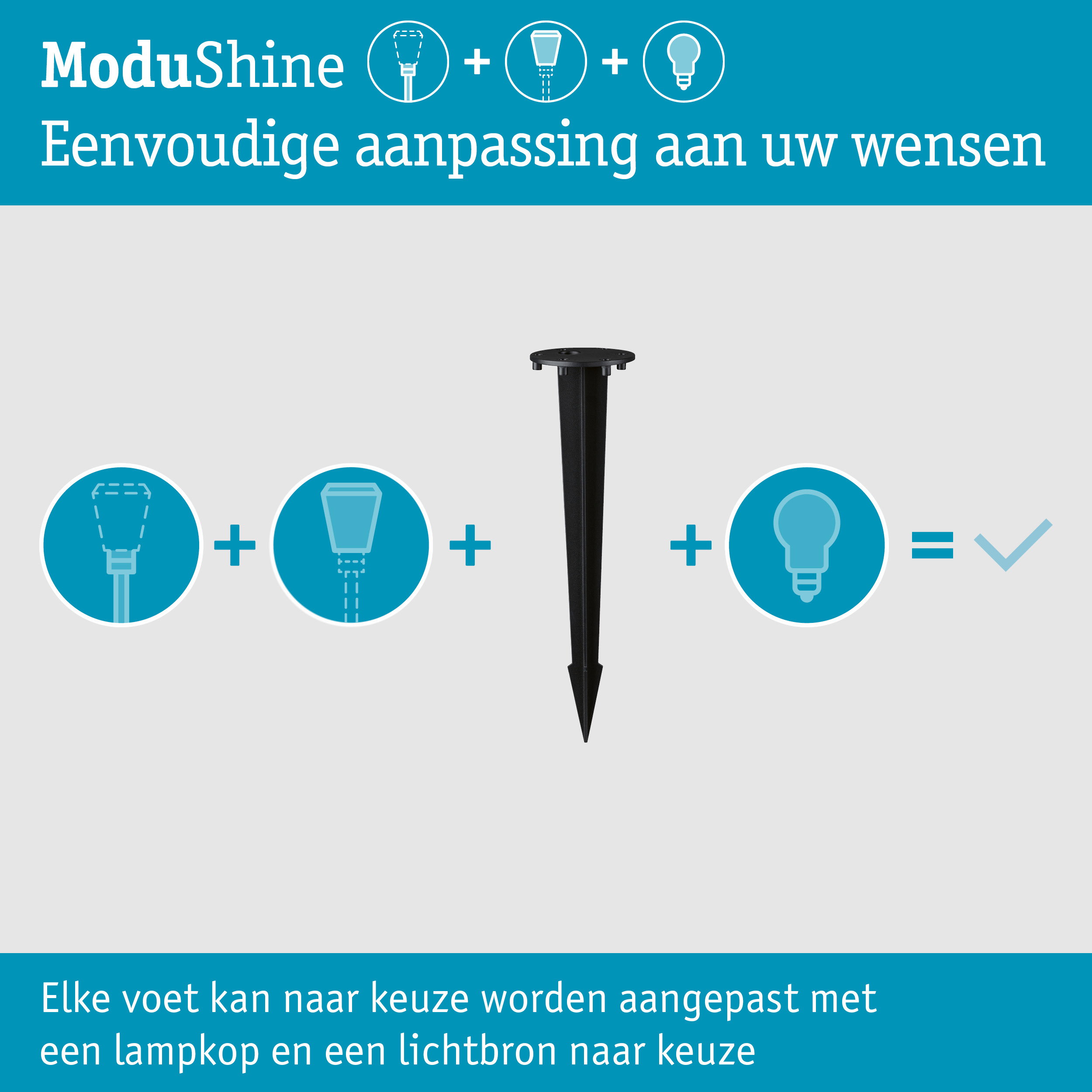 ModuShine Paaltje Grondspies IP44 290mm Antraciet