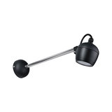 Black wall lamp with adjustable stainless steel arm, modern LED spotlight for indoor lighting