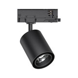 Black aluminum LED spotlight with cylindrical design for modern indoor lighting and accent illumination