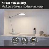 Moderne witte LED-bureaulamp met touch dimmer en aan/uit-schakelaar voor kantoorverlichting