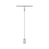 Modern silver aluminum pendant light with slim design for track lighting systems