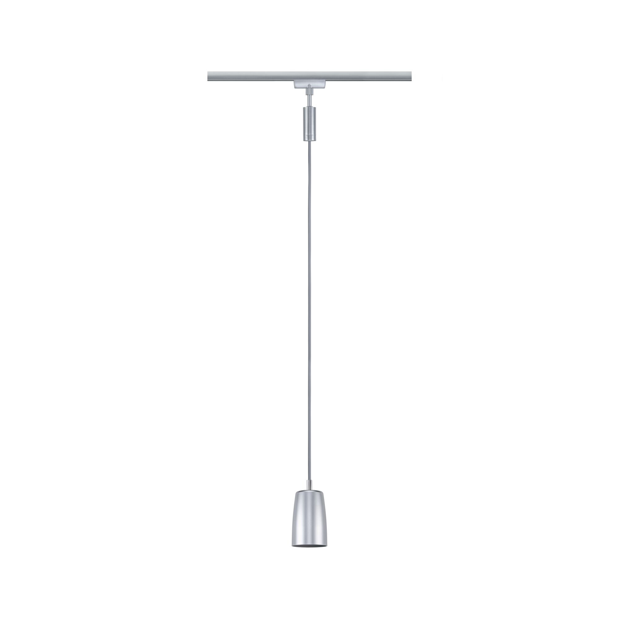 Modern silver aluminum pendant light with slim design for track lighting systems