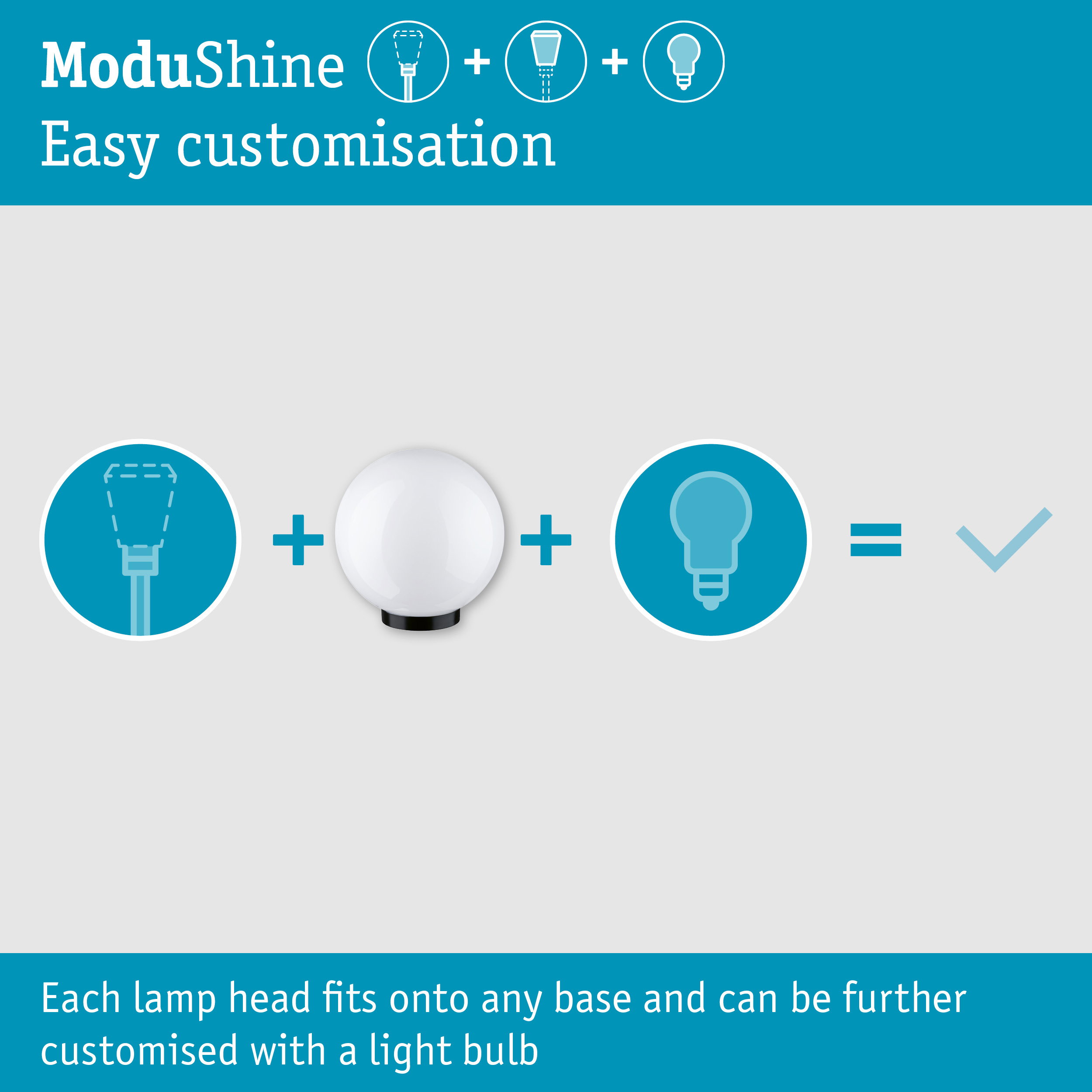 ModuShine Shade Taleno IP44 spherical Anthracite/White