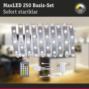 MaxLED 250 Basis-Set mit dimmbaren weißen LED-Streifen, Fernbedienung und Netzteil für flexible Beleuchtung