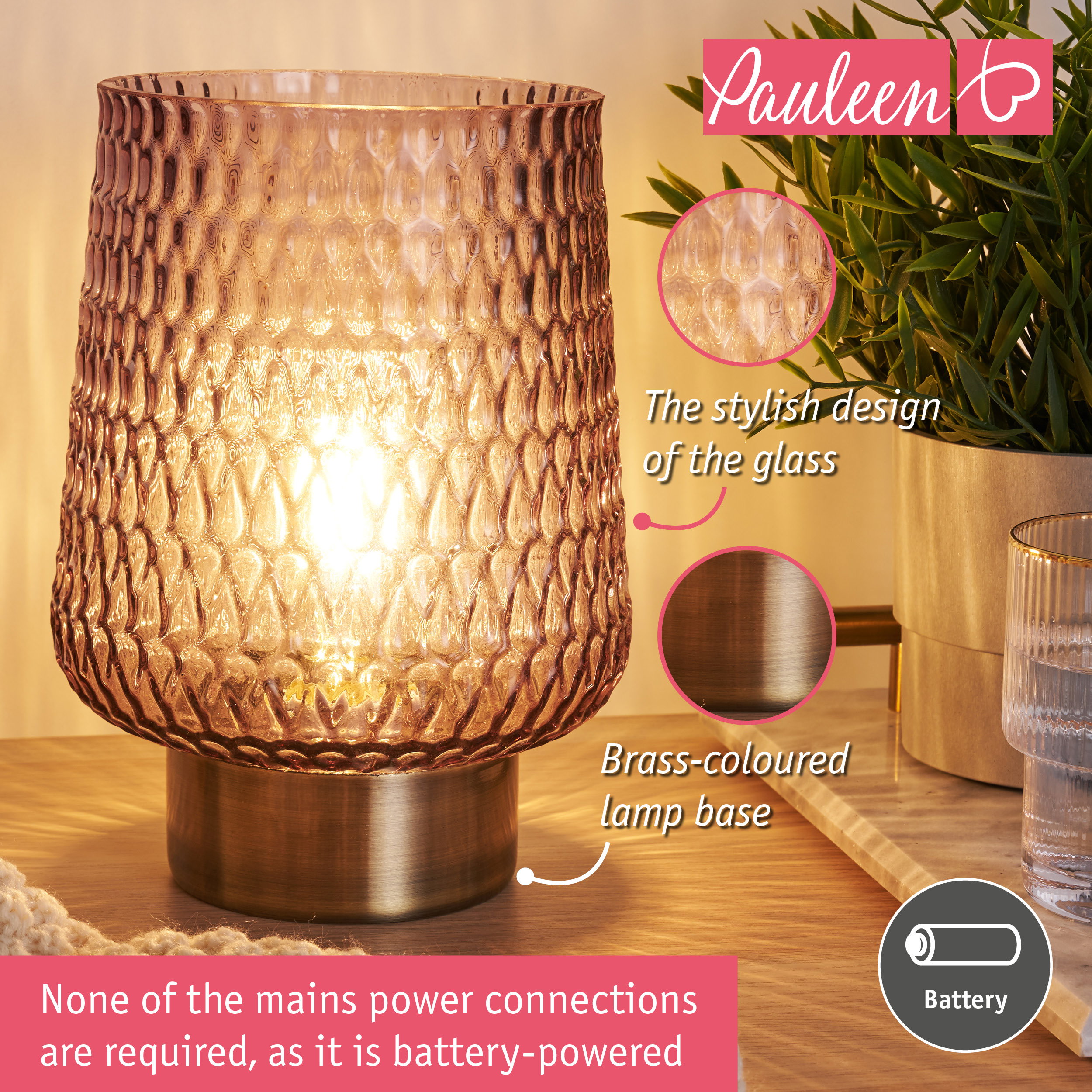 Paulmann Pauleen Table lamp Sparkling Glamour E27 2700K 30lm 0,8W Brown/Brass