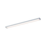 Plafonnier LED fin en aluminium argenté avec lumière blanc chaud pour intérieurs modernes