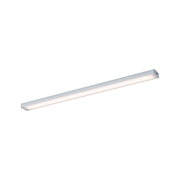 Schlanke LED-Deckenleuchte aus Aluminium in Silber mit warmweißem Licht für moderne Innenräume