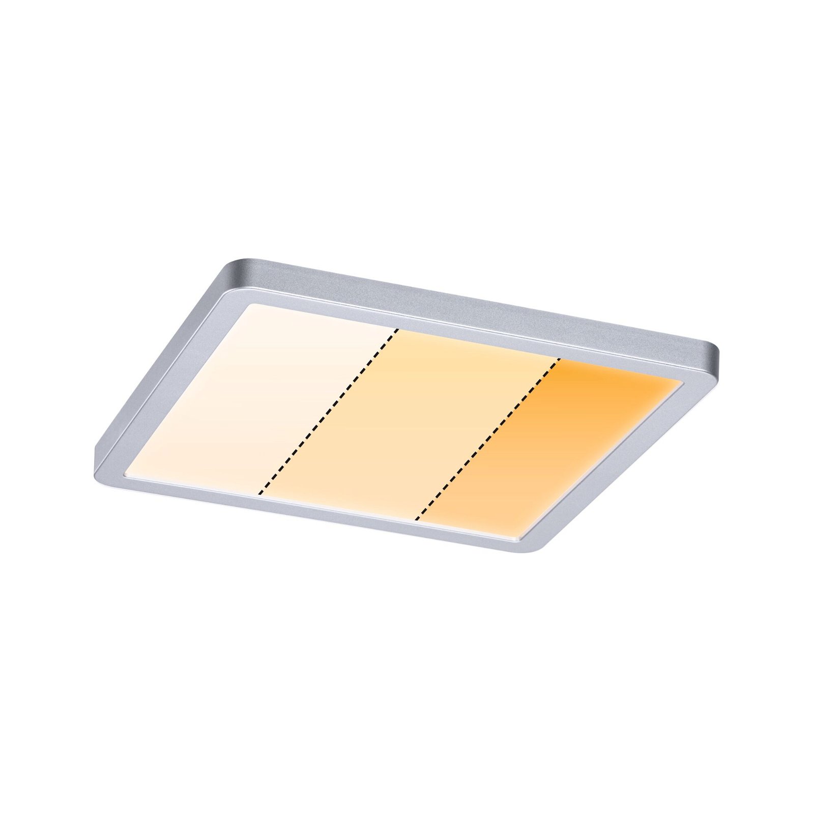 VariFit LED-inbouwpaneel Dim to Warm Areo IP44 hoekig 175x175mm 13W 1200lm 3 Step Dim to warm Chroom mat dimbaar