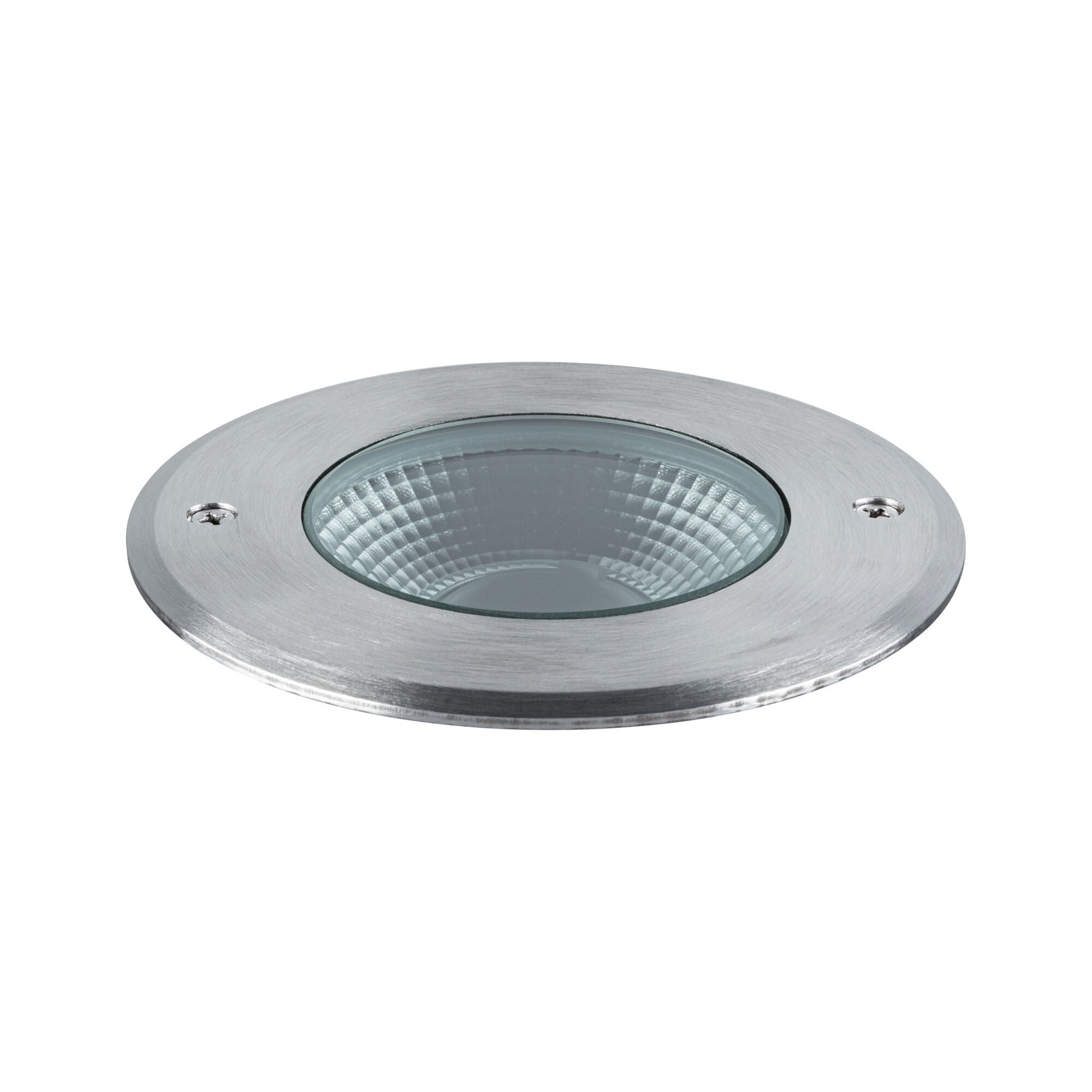 Ronde inbouw-LED-lamp van geborsteld aluminium in zilver voor moderne verlichting