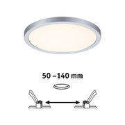 Okrągła lampa sufitowa LED z aluminiową ramą w kolorze srebrnym i ciepłym białym światłem do wnętrz