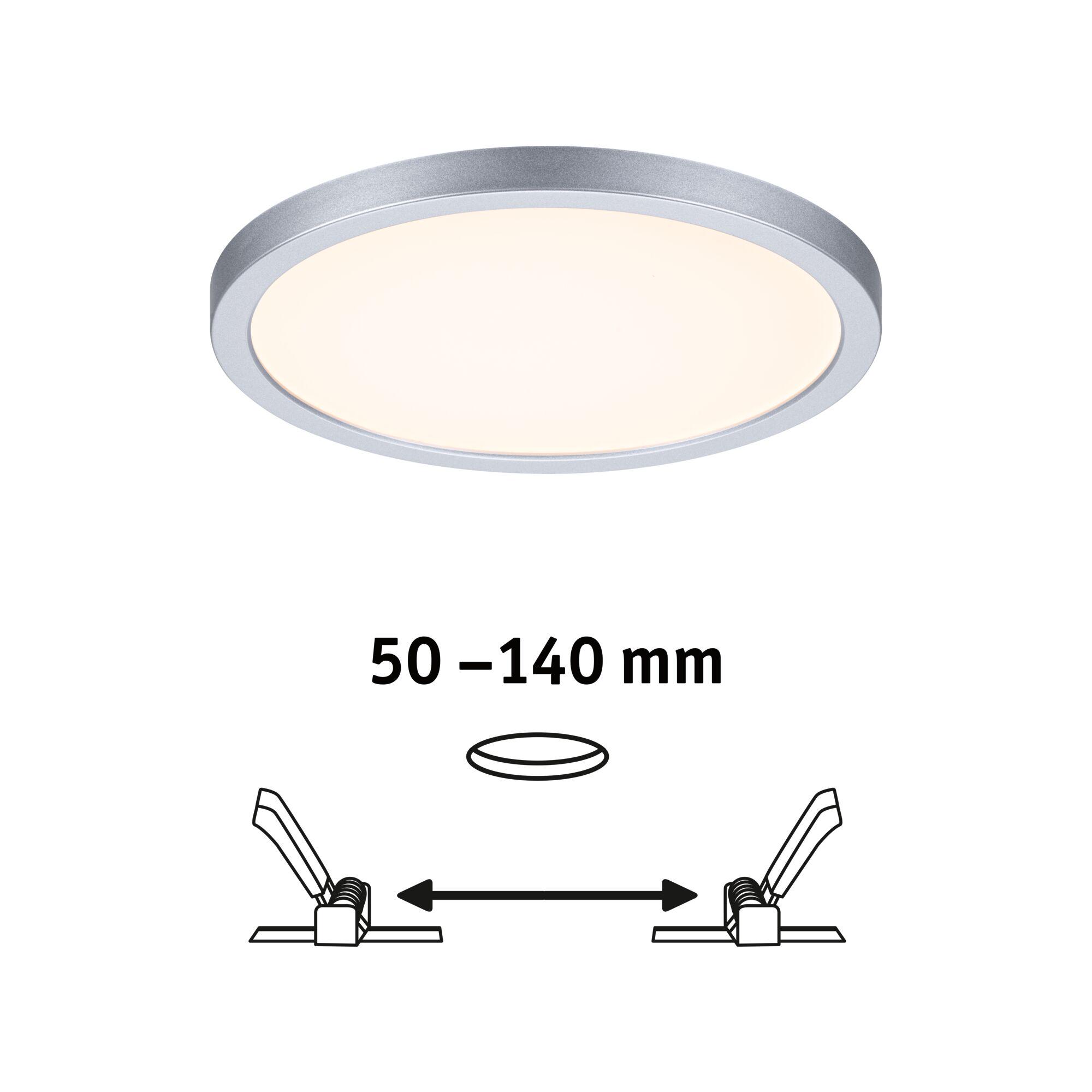 Okrągła lampa sufitowa LED z aluminiową ramą w kolorze srebrnym i ciepłym białym światłem do wnętrz
