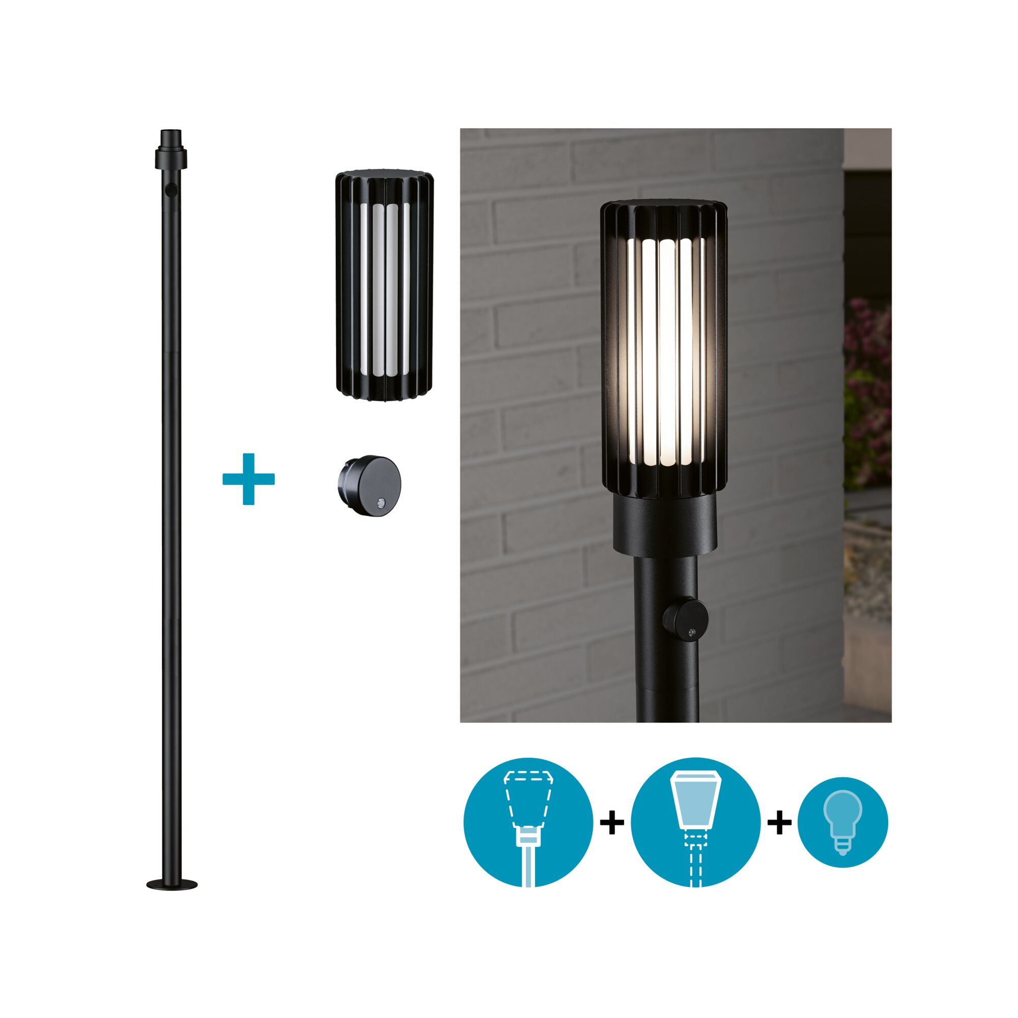 Set ModuShine Poller Ferina Hoch mit Sensor Anthrazit
