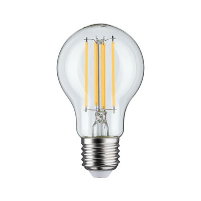 Classic LED filament bulb with clear glass and E27 base for energy-efficient lighting solutions