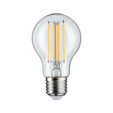 Klassische LED-Filament-Glühbirne mit transparentem Glas und E27-Fassung für energiesparende Beleuchtung