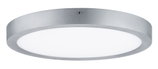 Rund loftlampe i sølvmetal med hvid diffusor til moderne indendørs belysning