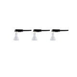 Three white GU10 LED spotlights with black cable for versatile lighting solutions