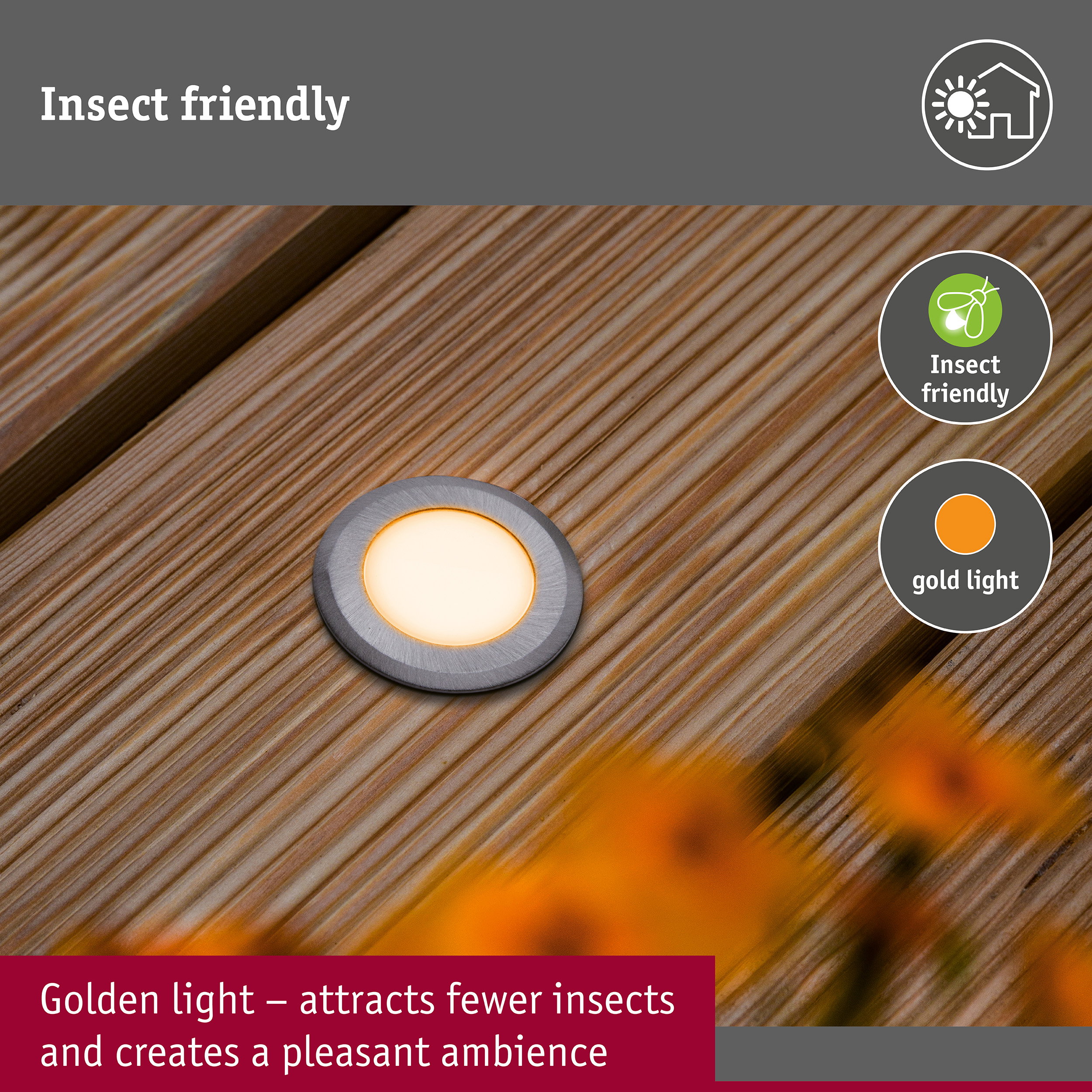 LED Recessed floor light Floor insect friendly IP67 round 50mm 2200K 2,2W 60lm 230V Aluminium Plastic/Metal