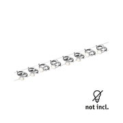 Chrome LED cable spotlights with adjustable heads in modern style, lighting without bulbs included