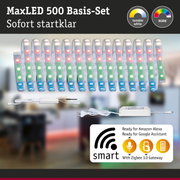 MaxLED 500 RGBW LED-Lichtband mit weißem und farbigem Licht, inklusive Zigbee 3.0 Gateway für Smart Home Steuerung