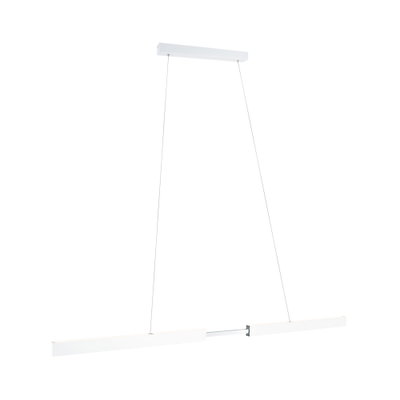 Suspension LED blanche moderne en métal avec deux barres longues pour éclairage intérieur