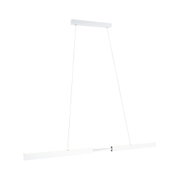 Suspension LED moderne blanche en métal avec deux barres lumineuses et câbles fins