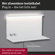 Witte wandlamp met afneembaar textielkabel voor snelle montage en LED-verlichting