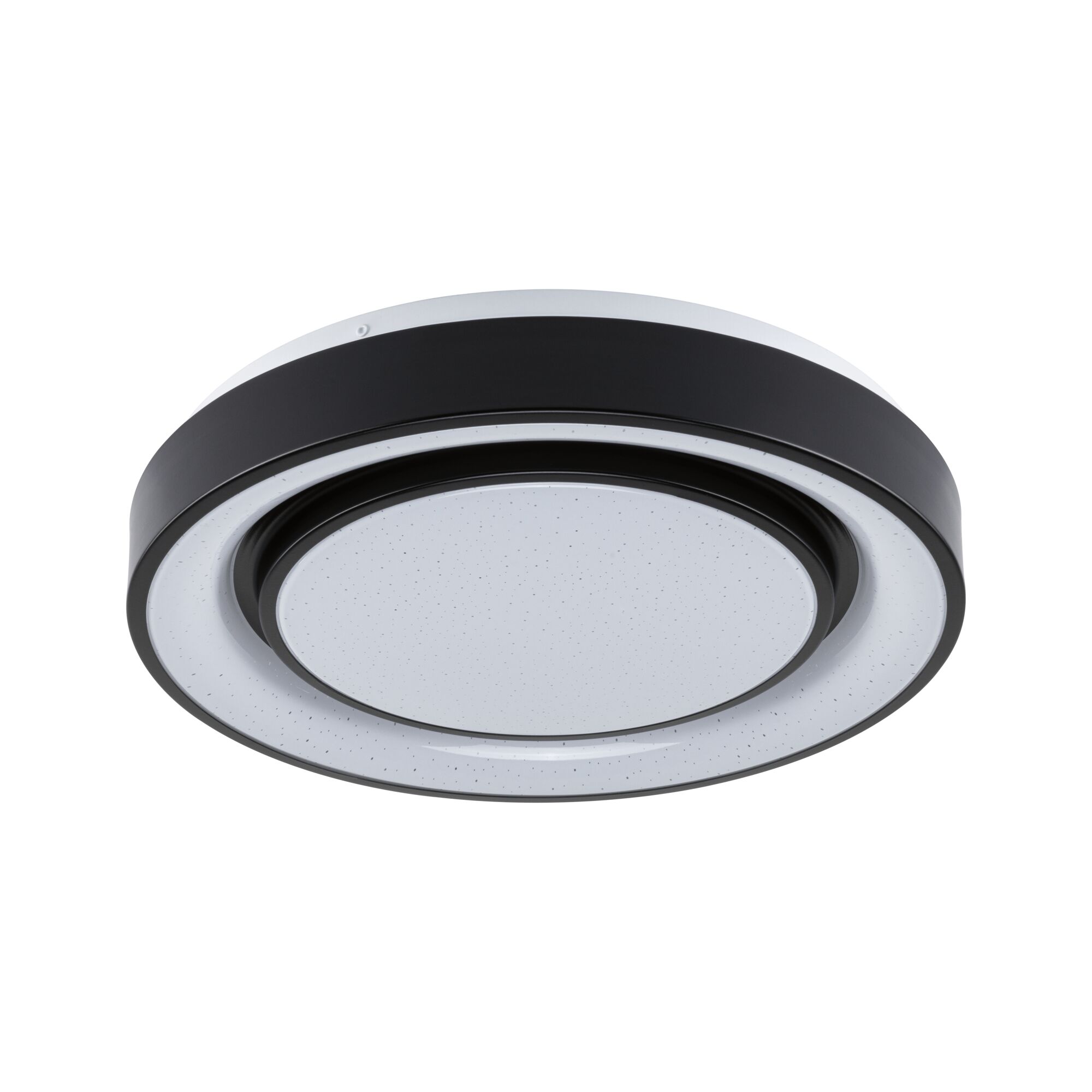 Plafonnier LED rond noir et blanc avec effet ciel étoilé pour un éclairage moderne