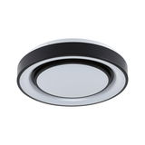 Plafonnier LED rond noir et blanc avec effet ciel étoilé pour un éclairage moderne