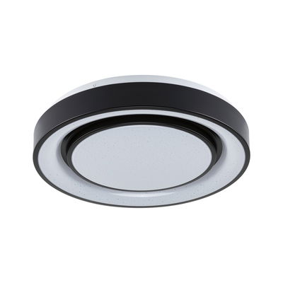 Plafonnier LED rond noir et blanc avec effet ciel étoilé pour un éclairage moderne