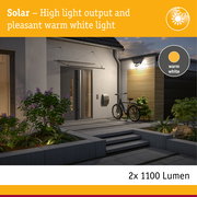 Outdoor lighting with warm white light and high brightness for house and garden at dusk