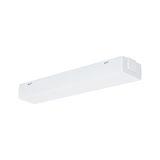 Slim white LED under-cabinet light made of plastic for modern kitchen lighting